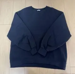 GU クルーネック トレーナー ブラック 黒 L