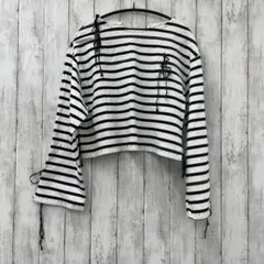 【 BEAMS COUTURE 】ボーダー柄 フリーサイズ シャツ リボンのサムネイル