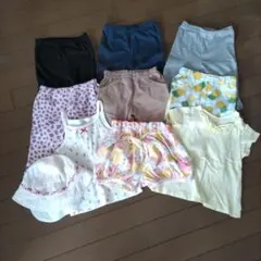 女の子　まとめ売り　夏物　10点セット（パンツ、トップス、帽子）