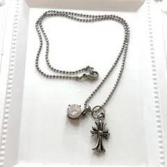 ネックレス クロス ジルコニア シルバー 刻印なし