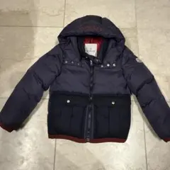 超美品！！MONCLER フード付きダウンコート ネイビー/レッド