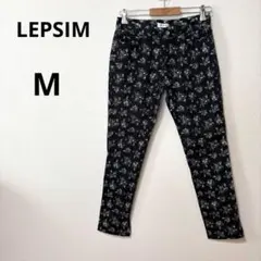 LEPSIM レプシィム ブラック M ストレッチ　スキニーパンツ 花柄 スリム