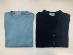 JOHN SMEDLEY　vネックカーディガン　ハイゲージウール　黒