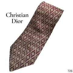 Christian Dior ネクタイ シルク ダイヤ柄 ボルドー 総柄