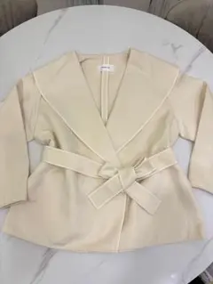 【美品】FRAY I.D ビッグカラーパイピングリバーコート ホワイト