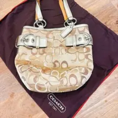 COACH コーチ バッグ シグネチャー ゴールド ベージュ 保存袋付き