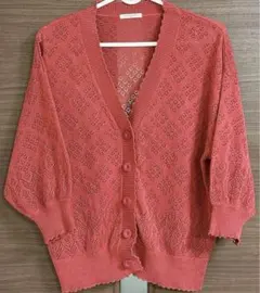 GLACIER カーディガン　S 透け感　七分袖　羽織　防寒　薄手