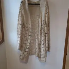 リリーブラウン　LilyBrown　ベージュ レース編み カーディガン 長袖