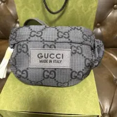 最終値下げ新品同様グッチ GGリップストップナイロンショルダー 767934 