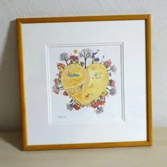 美品 Clyv クリーブ ゴールデンハート 絵画 版画 額装 499/s800のサムネイル