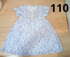 水色花柄半袖ワンピース 110 petit main