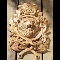 木彫レリーフ ≪熊＝Bear≫ 参次元彫刻