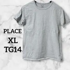 PLACE 【XL/TG14】グレー 半袖Tシャツ 無地 カットソー