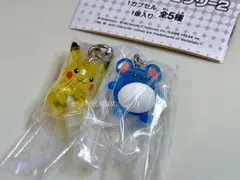 ポケモンセンター　限定　めじるしアクセサリー　ピカチュウ　マリル　セット　ガチャ