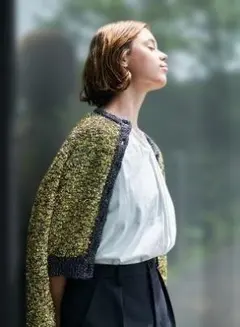 LOUNIE　今期新作　メタリックニットカーディガン38 新品タグ付き！