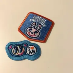 エンジェルブルー 刺繍ステッカー 2枚セット