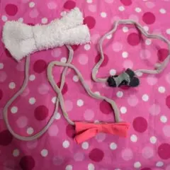 リボンデザイン ヘアゴム 3点セット