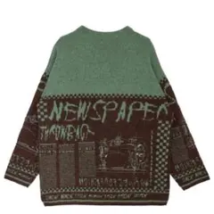 アメリ NEWS PAPER JACQUARED KNIT TOP