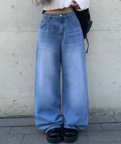 anyonemore ウォッシングワイドデニムパンツ　ページボーイ　フーズフー