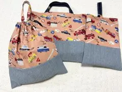 入園入学３点セット働く車消防車レッスンバック絵本バック上履き袋体操服袋男の子