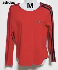 adidas アディダス レディース長袖 カットソー ロンT M 38 赤