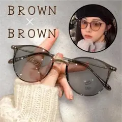 調光サングラス ＵＶカット ブルーライトカット おしゃれ 伊達メガネ ブラウン