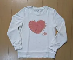 ハートプリント トレーナー 130サイズ ホワイト