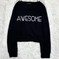 ゴージ ロゴスウェット キルティング 黒 M ショート丈　Y2K 韓国風