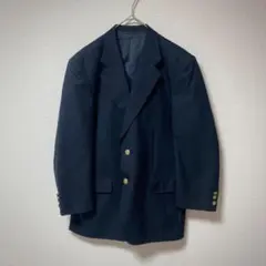 テーラードジャケット　金ボタン　ウール　シングル　黒　ヴィンテージ　古着