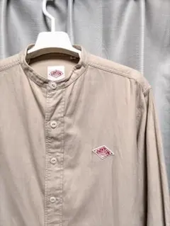 ダントン　バンドカラーシャツ　コットン　ベージュ