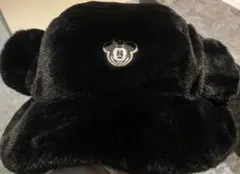 ミッキーマウス 耳付きファー帽子　黒 58cm