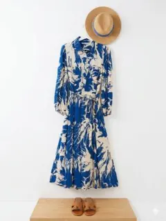 美品ZARAザラロングワンピースボタニカル柄マキシ丈Mサイズ