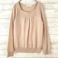 グローブ grove アンゴラ混 スクエアネック ニットプルオーバー 【M】