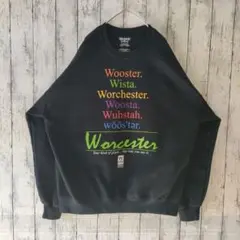 アメリカ古着　スウェット　GILDAN　XL　Worcester　ブラック