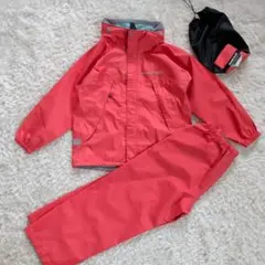 モンベル 収納袋付き レイントレッカー キッズ ウェア上下セット 120