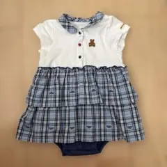 【ミキハウス mikihouse】ベア ロンパース カバーオール ブルー 80