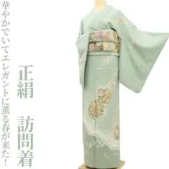 正絹 “桜や菊、唐花☆華やかでいてエレガントに薫る春が来た！”訪問着 D-15