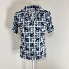 KERRITS 半袖シャツ Lサイズ 馬と水のパターン ストレッチ ゴルフ