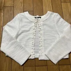 新品未使用☆コムサイズム　オフ白ボレロカーディガン②120㎝