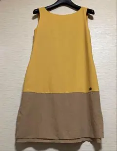 秋色FOXEY NEW YORK ノースリーブワンピース 38 イエロー