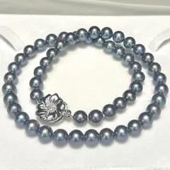 あこや本真珠 シルバーグレー パールネックレス オール7.0mm 43.5cm 