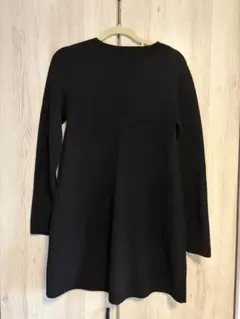 ZARA ブラック 長袖ひざ丈ワンピース S