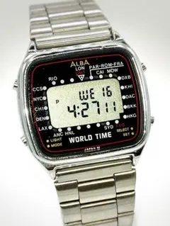 激レア 昭和レトロ SEIKO ALBA ワールドタイム W308-4000