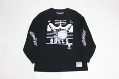 【美品】メンズL　黒　NBA　シカゴ　ブルズ　ミッチェルアンドネス　ロンT