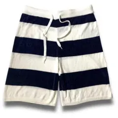 新品 ジェラートピケ オム ボーダー ハーフパンツ ショーツ 接触冷感 M