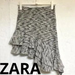 ZARA アシメトリー　裾フリルスカート