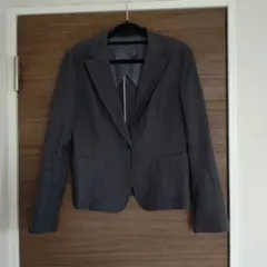 コムサイズム　スーツセット　スカート　ストライプ　グレーレディース