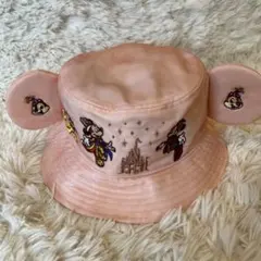 美品【東京ディズニーリゾート40周年】チップ＆デール付き バケットハット刺繍