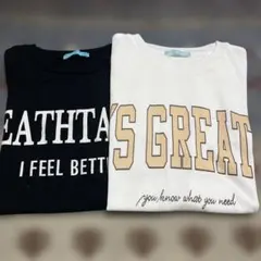 Tシャツ2枚セット 黒白プリント