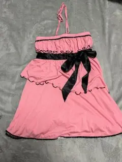 【LIZLISA】ホルターネック バービー系 小悪魔 ピンク ワンピース